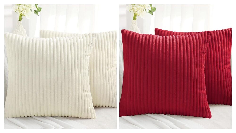 8580 Decorative Throw Pillow Covers 18x18 Set of 4, Soft Plush Flannel